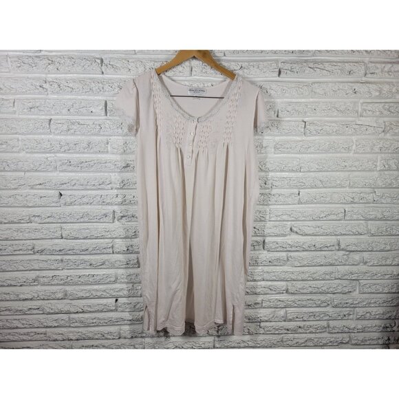 Miss Elaine Womens Robe 1X Plus White Embroider Cinched Lounge WHI10E - Picture 1 of 11